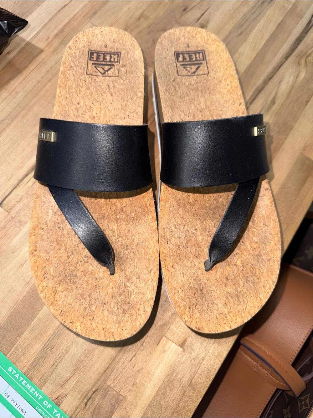 Reef Women’s Black Cork Footbed Slide Sandals